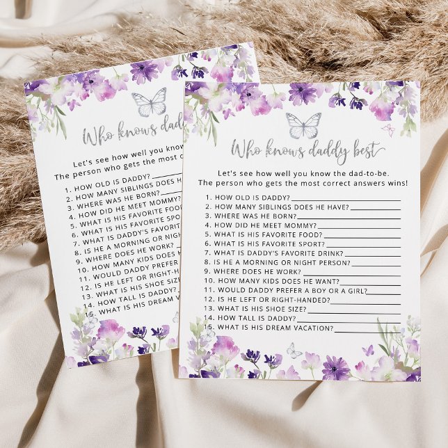 Lila silver fjäril som vet pappa bäst spel (Skapare uppladdad)