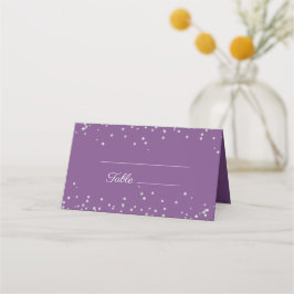 Lila Silver Glitter Bröllopsmottagning Placeringskort