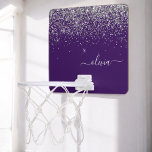 Lila Silver Glitter Girly Glam Monogram Mini-Basketkorg<br><div class="desc">Lila och Silver Faux Foil Metallic Gnistra Glitter Monogram Namn Mini Basketball Ring. Det gör perfekten söt 16-årsjubileum,  bröllop,  möhippa,  årsdag,  babydusch eller bachelorette-fest för någon som glam lyxen och chic stilar i kärlek.</div>