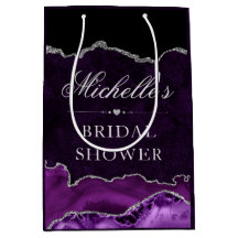 Lila Silver Glitter Marble Agate Möhippa