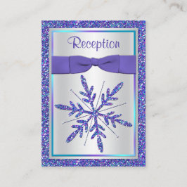 Lila, Silver-Glitter-snöflingkort Tilläggskort