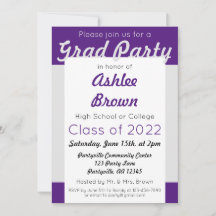 Lila Silver Grad Party Bold Studenten