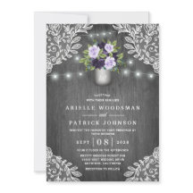 Lila Silver Grått Blommigt Rustic Mason Burk Bröll