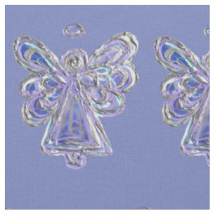 Lila Silver Guardian Angel Art Fabric Material Tyg