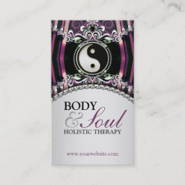 Lila Silver NewAge Yin Yang + Logotyp Affärskort Visitkort