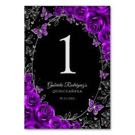 Lila Silver Quinceanera Bordsnummer
