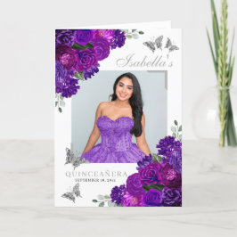 Lila & Silver Quinceanera Tiara Butterflies Program
