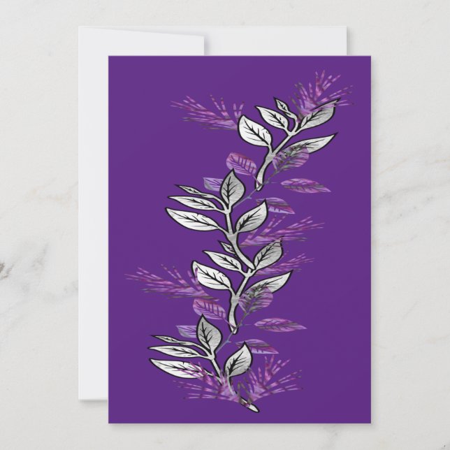 Lila & Silver Sprig-inbjudan Inbjudningar (Framsida)