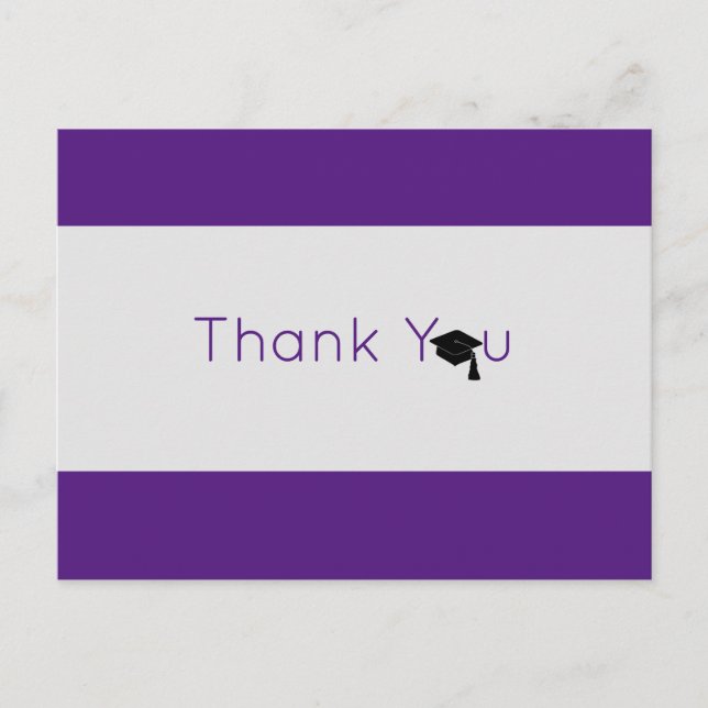 Lila Silver Studenten Tack Vykort (Framsida)