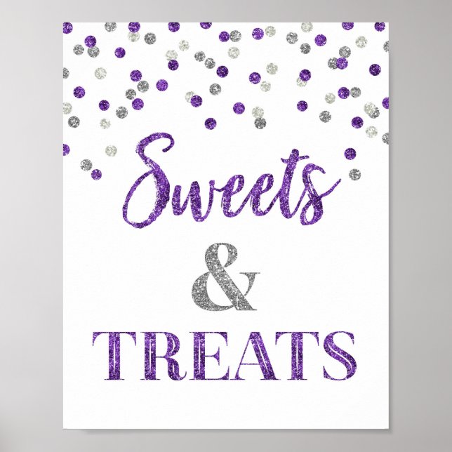 Lila Silver Sweets & Treats Dessert Bord Poster (Framsidan)