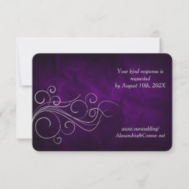 Lila Silver Swirl Bröllop OSA Card Kort