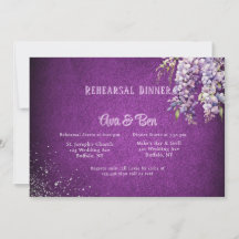 Lila Silver Wisteria Rehearsal Middagsinbjudan