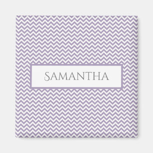 Lila Simple Chevron Personlig Magnet