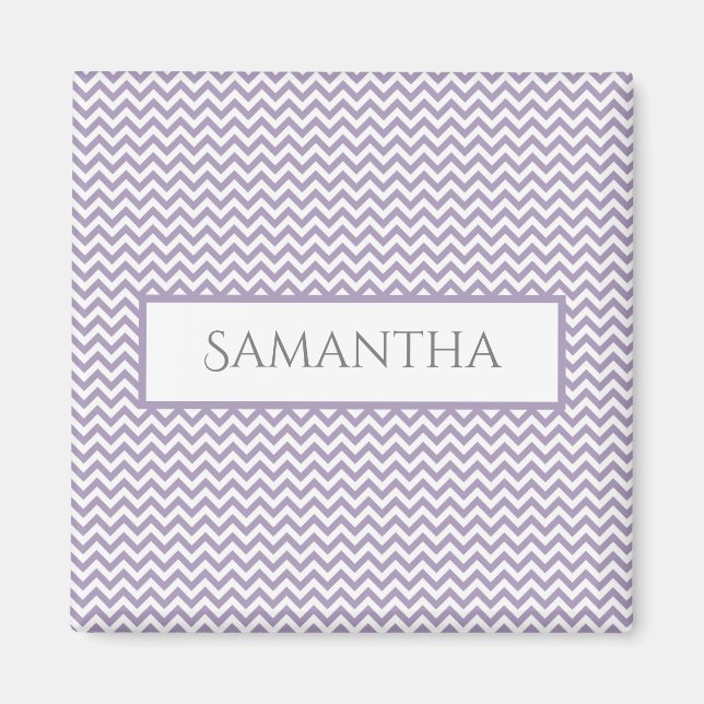 Lila Simple Chevron Personlig Magnet (Framsidan)