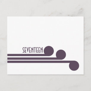 Lila Simple Deco Chic Bordsnummer Postcard