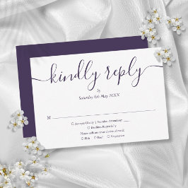 Lila Simple Elegant Script Bröllop OSA Kort