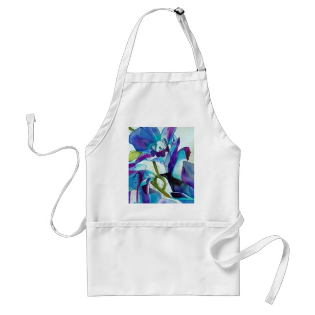 Lila Singapores vattenfärgkonst för orkidéblommor Förkläde (Framsidan)