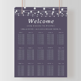 Lila Sittdiagram för alfabetiskt Bröllop Poster