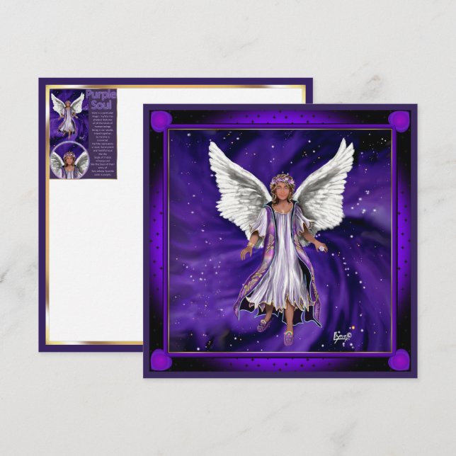 Lila själ tom kort (Fram/baksida)