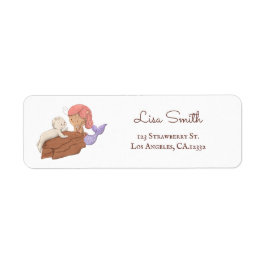 Lila sjöjungfru baby-säl returadress etikett