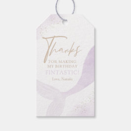 Lila Sjöjungfru Girl Födelsedagsfest Presentetikett