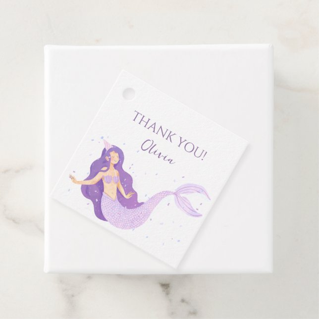 Lila Sjöjungfru Girls Personlig Birthday Gåvor Etiketter (På plats)
