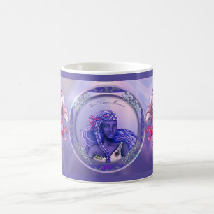 Lila sjöjungfru kaffe mugg