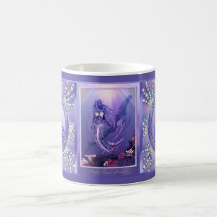 Lila sjöjungfru kaffe mugg