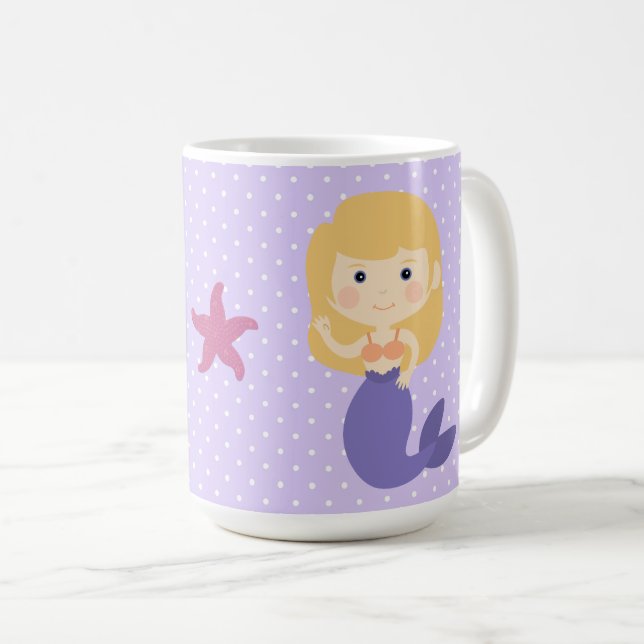 Lila sjöjungfru kaffemugg (Framsida höger)