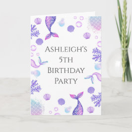 Lila Sjöjungfru Levererad från födelsedag Inbjudan