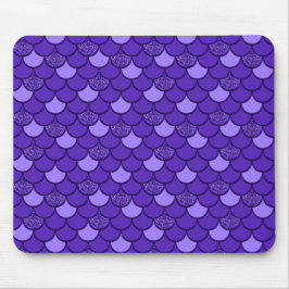 Lila sjöjungfru  med glitter musmatta