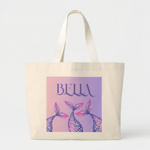 Lila Sjöjungfru Namn Kids Tote Bag Jumbo Tygkasse