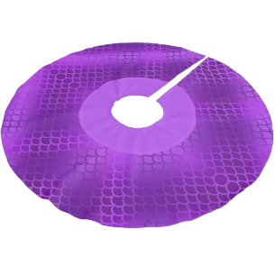 Lila sjöjungfru skalor mönster julgransmatta borstad polyester