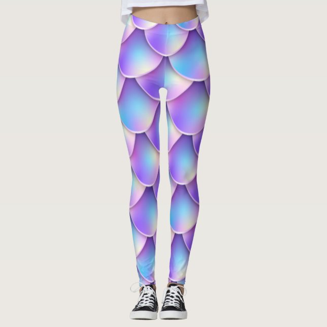 lila sjöjungfru svan leggings (Framsida)