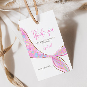 Lila Sjöjungfru Svan Party Gift Märkre Presentetikett