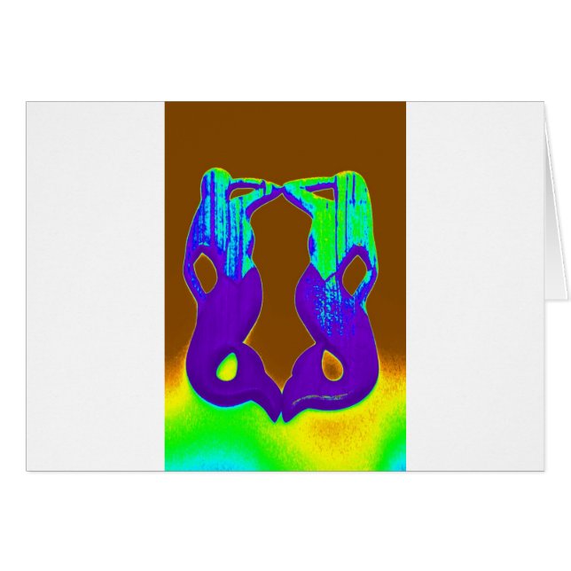 lila sjöjungfruar hälsningskort (Framsidan Horizontal)