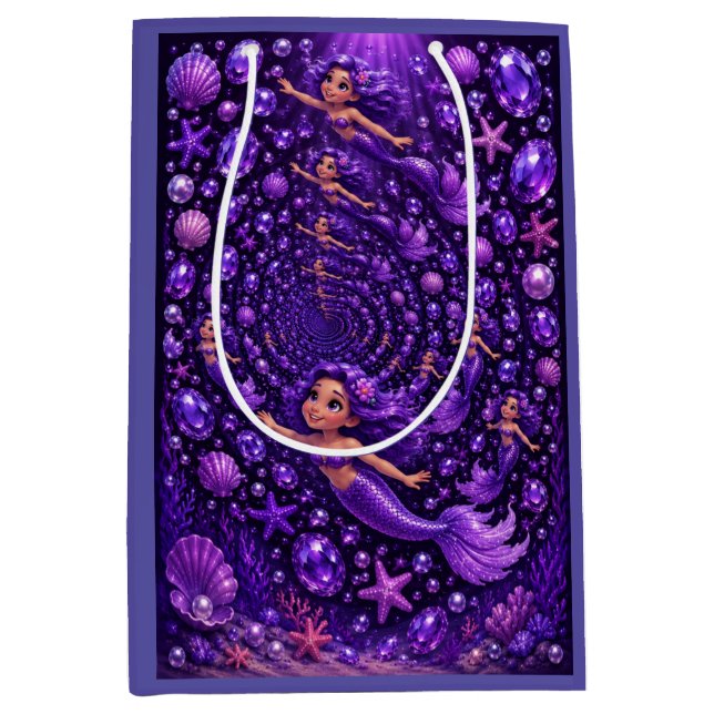Lila sjöjungfrugem spiral fantasikonst (Framsidan)