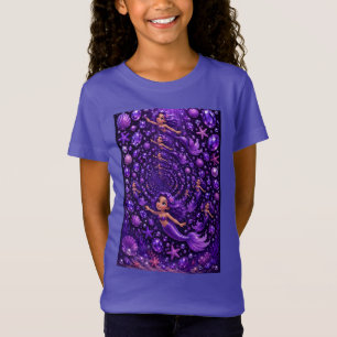 Lila sjöjungfrugem spiral fantasikonst t shirt
