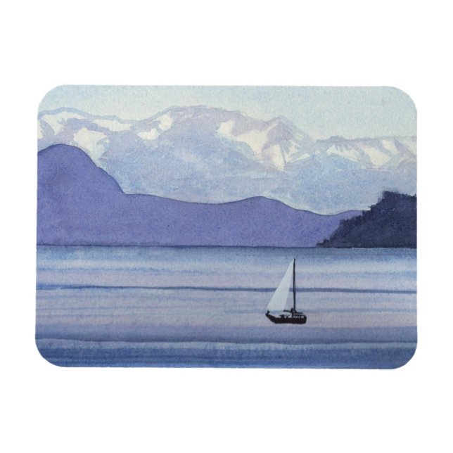Lila Sjölandskap Magnet (Horisontell)