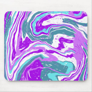 Lila, skalning, turkos Marble Fluid Art Musmatta