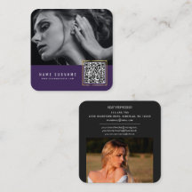Lila-skannerbar streckkod QR-kodfoto