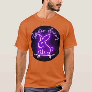 Lila Skater Bunny på Skateboard T Shirt