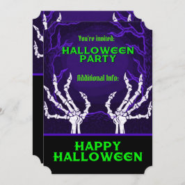 Lila Skeleton Händer Inbjudningar