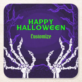 Lila Skeleton Händer Underlägg Papper Kvadrat