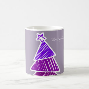 Lila Sketchy Julgran Mugg