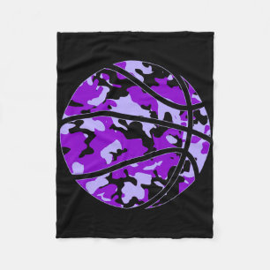 Lila Sketll Camo - Lila Camouflage Sketll Fleecefilt