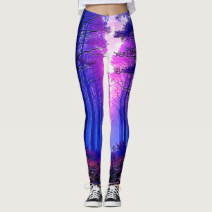 Lila skogsskymning: Surrealistisk konst Leggings