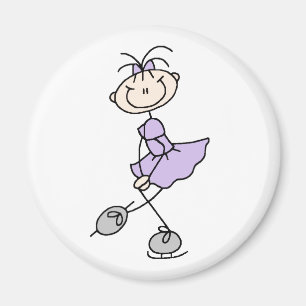 Lila skridskoåkningflickamagnet magnet