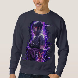 Lila Skugga Anime Estetisk Tröja  Lång Ärmad Tröja