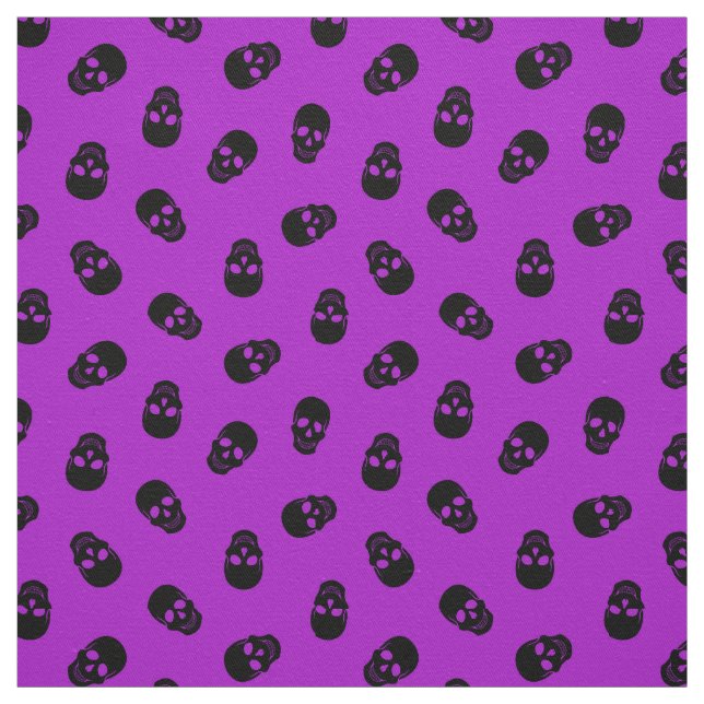 Lila Skull Happy halloween Modern Fabric Tyg (Provkarta)